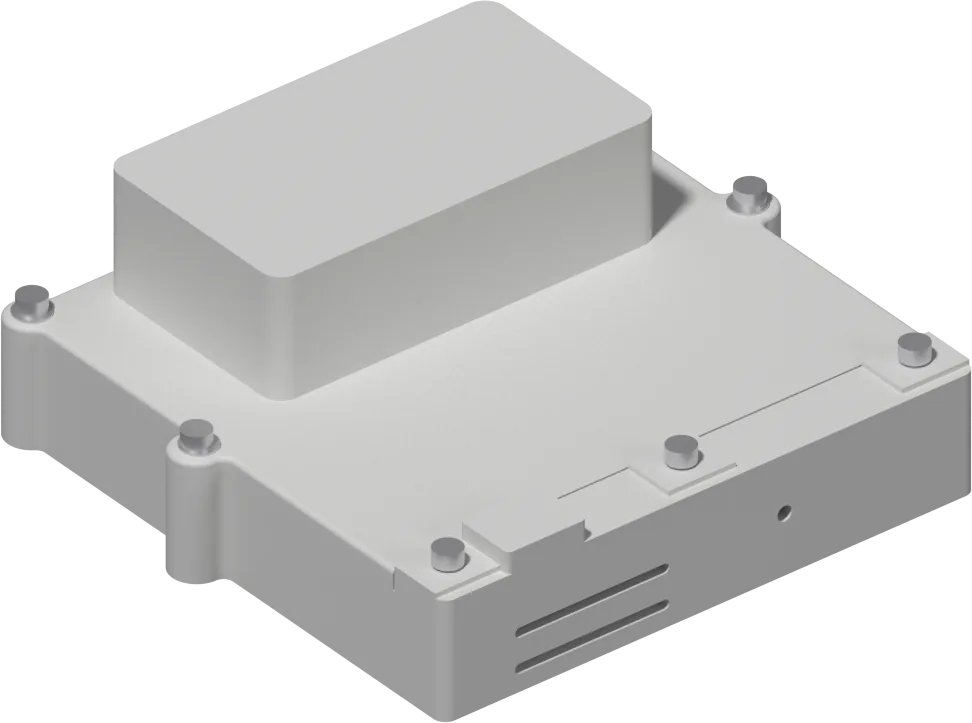 A CropWatch Sensor Series unit with the D-cell battery cover fitted. The vent slots are on the lower part of one side.