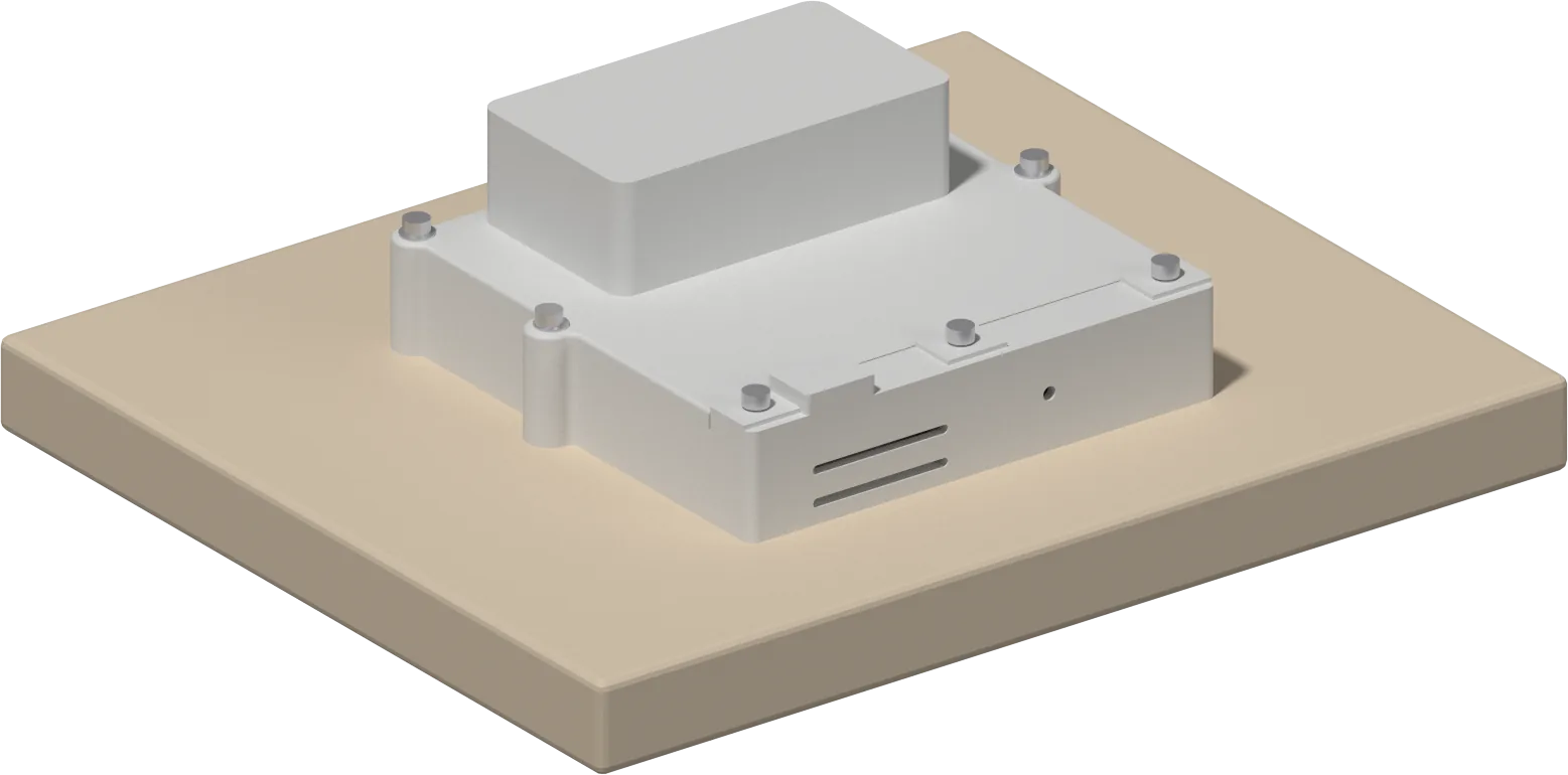 The unit standing on a flat wooden surface.